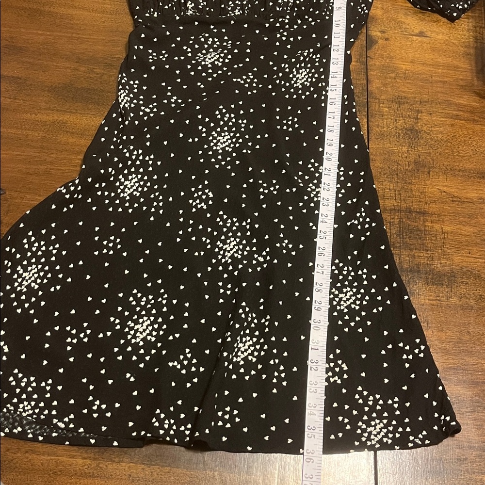 Anthropologie Black and White Heart Pattern Empire Waist Dress - Picture 14 of 16